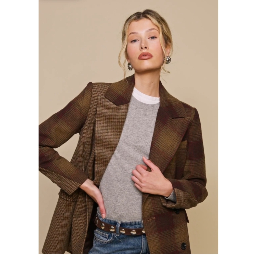 7 For All Mankind Patchwork Double Breasted Blazer - image 2